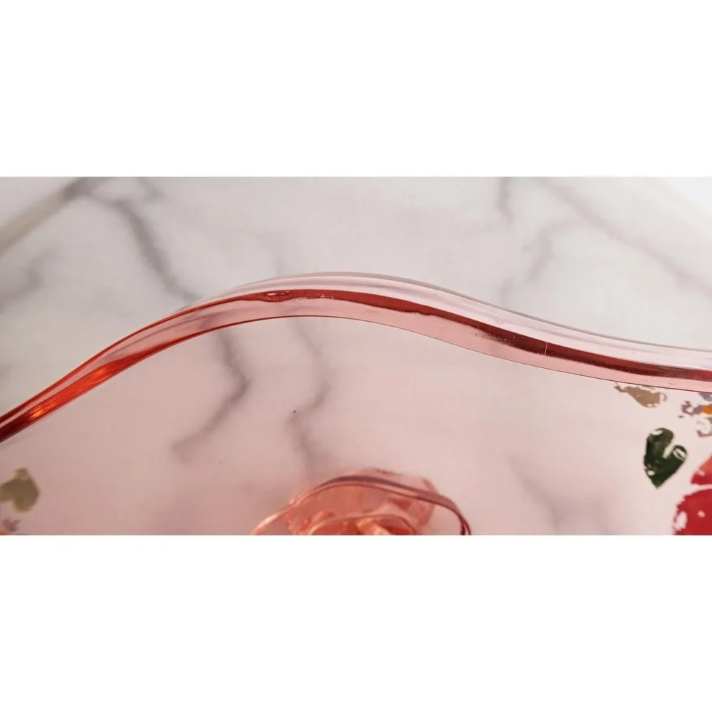 Cambridge Glass Peach-Blo Vintage Vanity Dish Hand Painted